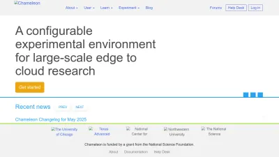 Screenshot preview of chameleoncloud.org