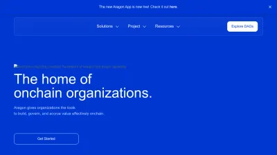 Screenshot preview of aragon.org