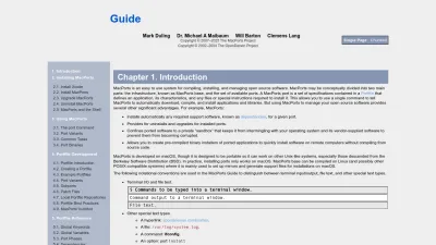 Screenshot preview of guide.macports.org