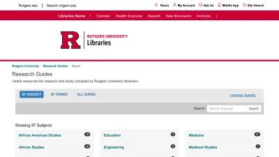 Screenshot preview of libguides.rutgers.edu
