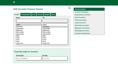 Screenshot preview of unitconverters.net