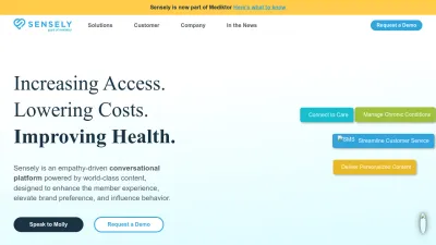 Screenshot preview of sensely.com