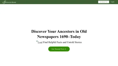 Screenshot preview of genealogybank.com