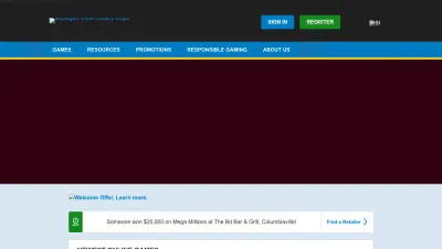 Screenshot preview of michiganlottery.com