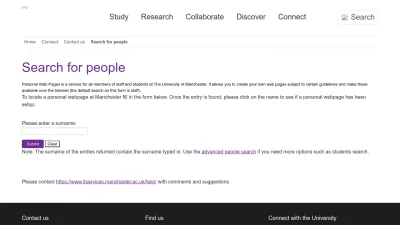 Screenshot preview of personalpages.manchester.ac.uk
