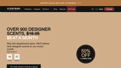 Screenshot preview of scentbird.com