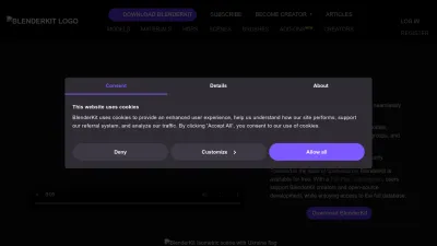 Screenshot preview of blenderkit.com