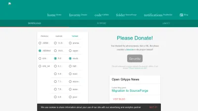 Screenshot preview of opengapps.org