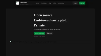 Screenshot preview of notesnook.com