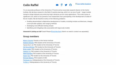 Screenshot preview of colinraffel.com