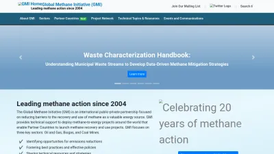 Screenshot preview of globalmethane.org