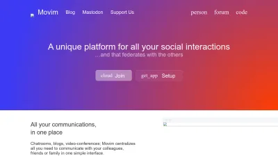 Screenshot preview of movim.eu