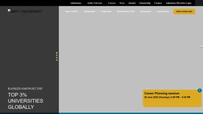 Screenshot preview of amity.edu