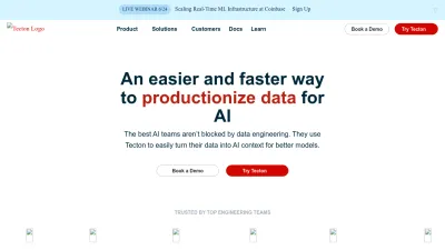 Screenshot preview of tecton.ai