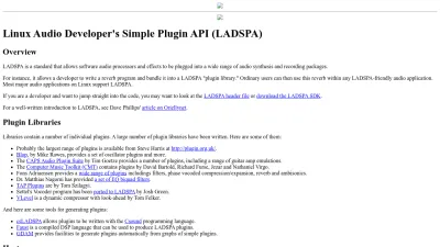 Screenshot preview of ladspa.org