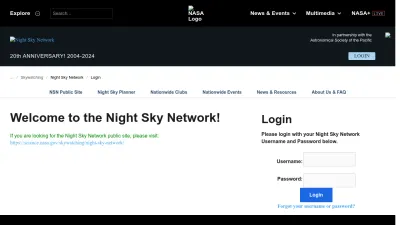 Screenshot preview of nightsky.jpl.nasa.gov
