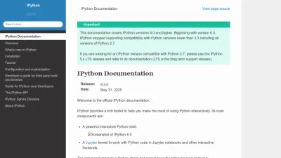 Screenshot preview of ipython.readthedocs.io