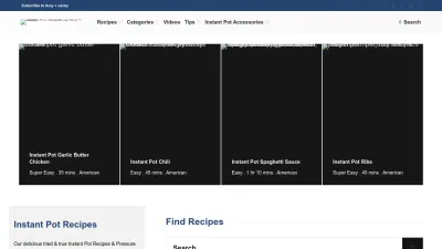 Screenshot preview of pressurecookrecipes.com