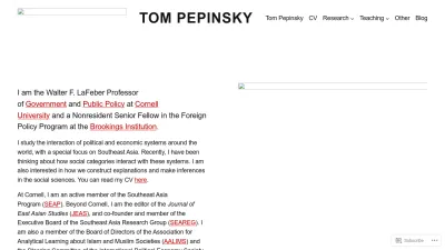 Screenshot preview of tompepinsky.com
