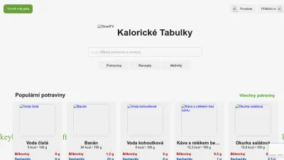 Screenshot preview of kaloricketabulky.cz