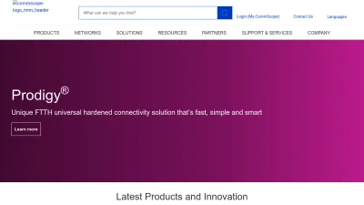 Screenshot preview of commscope.com