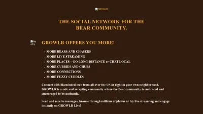 Screenshot preview of growlrapp.com