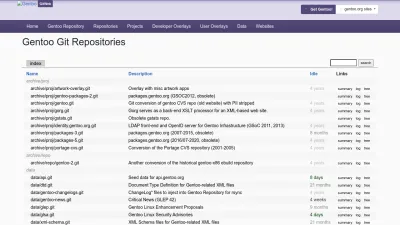 Screenshot preview of gitweb.gentoo.org