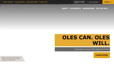 Screenshot preview of wp.stolaf.edu