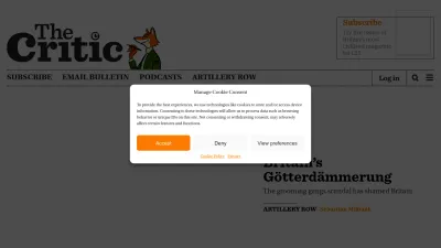 Screenshot preview of thecritic.co.uk