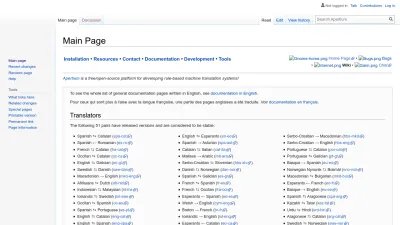 Screenshot preview of wiki.apertium.org