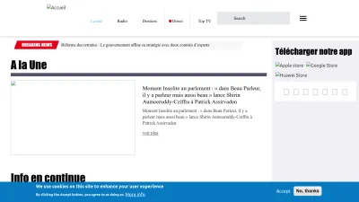 Screenshot preview of topfm.mu