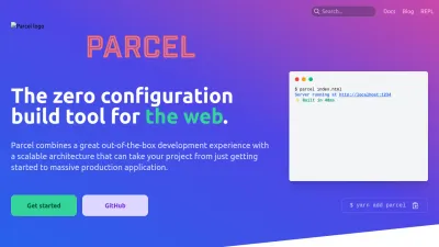 Screenshot preview of parceljs.org