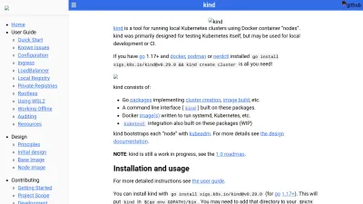 Screenshot preview of kind.sigs.k8s.io