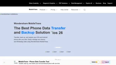 Screenshot preview of mobiletrans.wondershare.com
