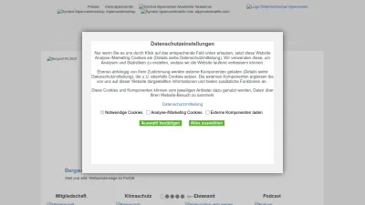 Screenshot preview of alpenverein.at