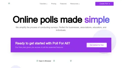 Screenshot preview of pollforall.com