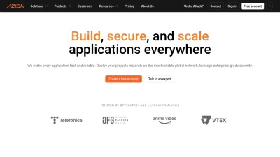 Screenshot preview of azion.com