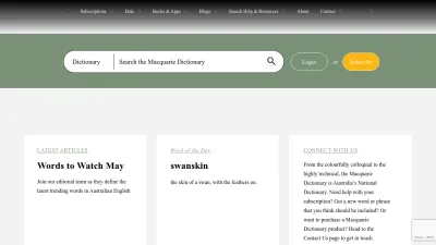 Screenshot preview of macquariedictionary.com.au