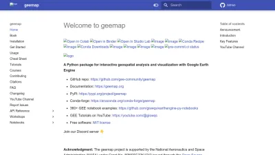 Screenshot preview of geemap.org