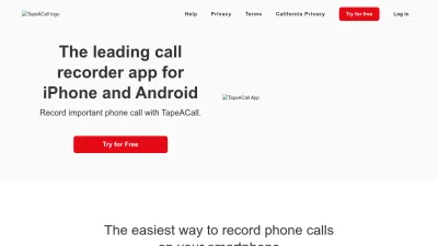Screenshot preview of tapeacall.com