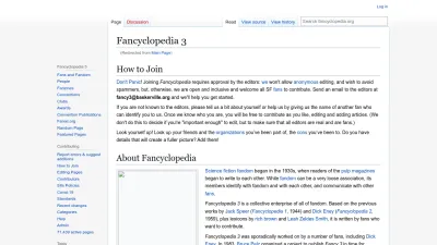 Screenshot preview of fancyclopedia.org