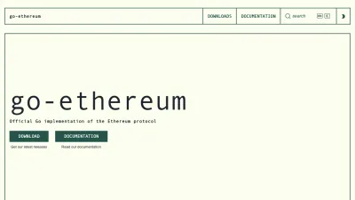 Screenshot preview of geth.ethereum.org