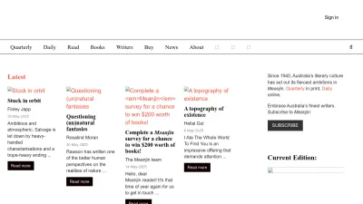 Screenshot preview of meanjin.com.au