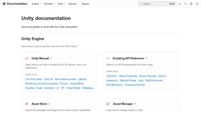 Screenshot preview of docs.unity.com