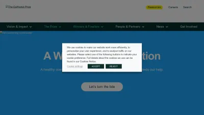 Screenshot preview of earthshotprize.org