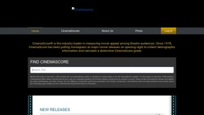Screenshot preview of cinemascore.com