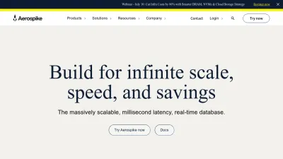 Screenshot preview of aerospike.com