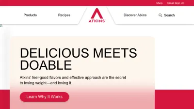Screenshot preview of atkins.com
