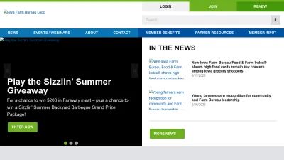 Screenshot preview of iowafarmbureau.com