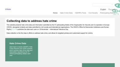 Screenshot preview of hatecrime.osce.org